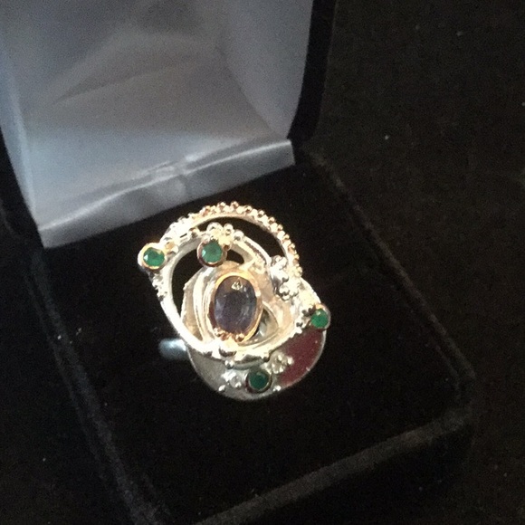 Super Stunning Genuine Kyanite Artistic Ring - Picture 3 of 8